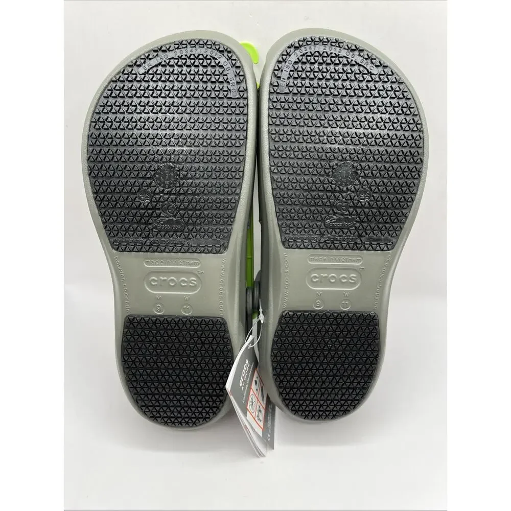 Crocs at Work Unisex Bistro Slip Resistant Clog Comfort Dusty Olive Clogs M9 W11